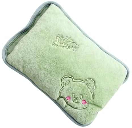 Shaersu Bolsa de Agua Caliente | Calentador De Manos Recargable Y A Prueba De Fugas - Botella de Agua Caliente con Funda de Peluche,Para Calambres Menstruales Músculos Cuello Hombros Piernas Cintura