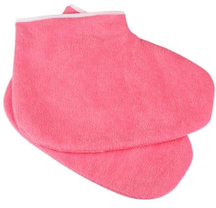 Cubierta Rojo para Tejido Parafina de Par Pies Terapia | 1 Par, Uso en Spa Profesional, Maximiza Absorción de Humedad y Conserva el Calor Cera