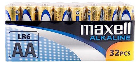 Maxell alkaline LR6 piles AA - Lot de 32