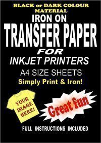Imprimible Plancha Camiseta y Tela Papel Transfer para Telas Oscuras 20 A4 Hojas