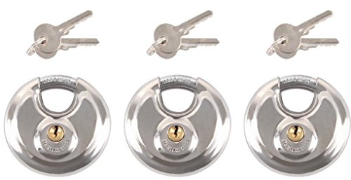 iapyx® gleichschließendes schloss, 3 Stück, Ø 70mm Vorhängeschloss, rostfrei