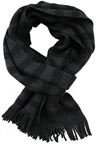 Rotfuchs Schal Strickschal Raschelschal Streifen modisch grau schwarz 100% Wolle (Merino) R-586