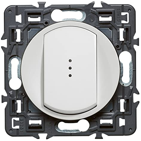 Legrand Celiane2 LEG99503 Schalter mit Kontrollleuchte zur Selbstmontage, Weiß