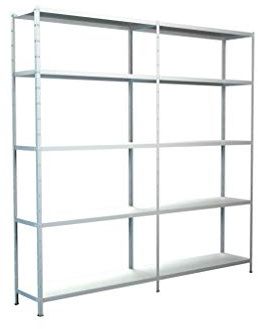 SCHULTE Regalwelt Lagerregal mit 10 PowerMAX-Fachböden in weiß, 200x160x50cm, Steckregal mit einfacher Montage ohne Verschrauben, Traglast je Boden bis zu 85 Kg