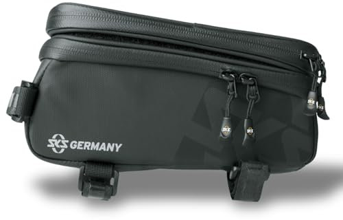 SKS GERMANY EXPLORER SMART Fahrradtasche, Fahrradzubehör (Rahmentasche aus gummiertem, wasserabweisendem Gewebe, inkl. herausnehmbarem Smartphonefach, Touchscreen kompatibel, Volumen: 1,35 l), schwarz