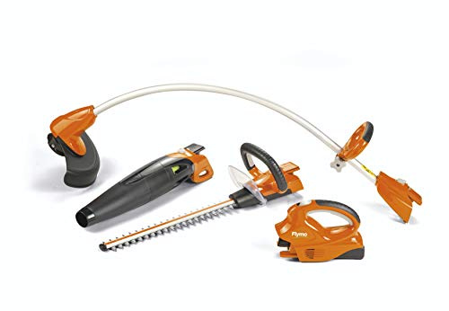 Flymo C-link 20 V 3 en 1 Combi Lot, comprend tondeuse à gazon, taille-haies, souffleur, 2 x 20 V Batteries Li-ion et chargeur