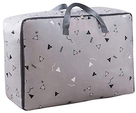 Disino 100L Borsa di Immagazzinaggio, Grande capacità Porta Abiti, Impermeabile Contenitori Sottoletto con Manico, Pieghevole Borsa Organizzatore per Trapunte Coperte Biancheria da Letto (Grigio)