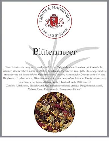 Lerbs & Hagedorn, Kräutertee Blütenmeer | Kirsche Himbeere Weicher Geschmack 1kg (ca. 81 Liter) Mit Apfel, Heidekraut-, Bauernrosenblüten