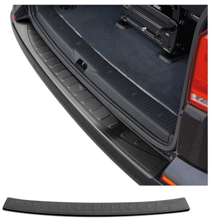 OMAC Ladekantenschutz für VW Transporter alle T6 2015-2024 Chrom Dark | Edelstahl dark Chrom gebürstet, Heckklappe Multivan Caravelle, Stoßstangenschutz, fahrzeugspezifische Passform