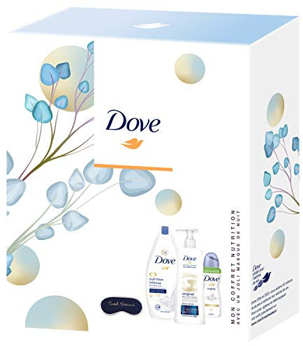 Dove Ernährungs-Set mit schöner Nachtmaske, Duschgel, Körpermilch & Deodorant, originelles Spray, Nährung und intensive Feuchtigkeit, Geschenkidee zum Muttertag, 1 Stück