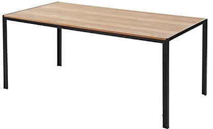 BAÏTA Table à Manger Soho, Bois et métal Noir, L180cm
