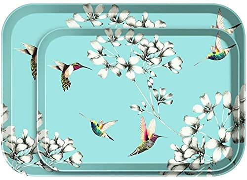 Serviertablett Haushalt Obsttablett Kunststoff Teetablett Rechteckiges Abflussgeschirr Tablett-Light Blue||S+L