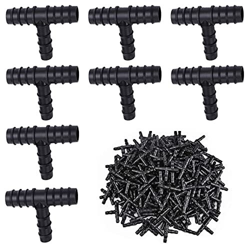 Connettore Goccia a Goccia, 50 Pezzi Connettore a T Tubo Irrigazione, Tee Irrigazione a Goccia, Raccordi per Tubi Irrigazione 16mm, per Tubi irrigazione a Goccia Giardino Frutteto Agricoltura