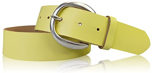 FRONHOFER Damen Ledergürtel 4 cm mit halbrunder Gürtelschnalle echt versilbert, echt Leder, 18004