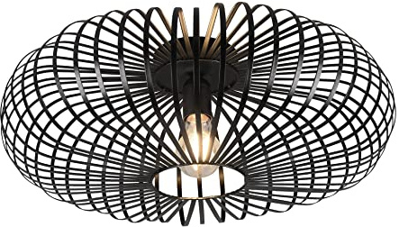 Trio Leuchten Deckenleuchte Johann 606905032, Metall Schwarz matt, exkl. Leuchtmittel 1x E27, Durchmesser 50cm |