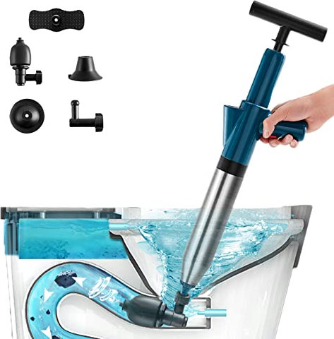 SRHIMEOS Toilettenkolben Hochdruck-Ablasskolben Saugglocke Leistungsstarker Luftablass-Blaster WC Plunger mit Kolbenköpfen Und Inflator für Waschbecken Badewanne Bodenablauf