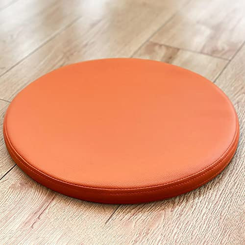 Stuhlkissen Rund 40cm, Sitzkissen Stuhl Rund Antirutsch, Stuhlkissen Outdoor Wasserfest Schmutzabweise Sitzpolster Gartenstuhl 40cm Durchmesser Ohne BäNder Leder Bezug Mit ReißVerschluss Orange