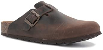BioNatura 11 Vegas Imb, Sabot Unisex Läder med Anatomisk fotbädd, Crazy Horse Kaffe, 41 EU
