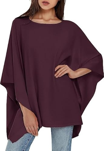 PULI Damen Pullover-Poncho Elegant Strick Locker Geschnittenes | Büro, Reisen, Abendlooks, Alltag,Fixierschlitze halten Poncho sicher. Einheitsgröße Gr. 36–44, 158–172 cm
