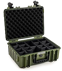 B&W International B&W Transportkoffer Outdoor - Typ 5000 Bronze-Grün - mit Variabler Facheinteilung - wasserdicht nach IP67 Zertifizierung, staubdicht, bruchsicher und unverwüstlich
