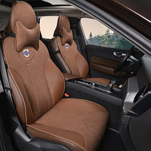 ZUMAHA Autositzüberzug für Volvo S90 2016 Sitzbezügesets Custom Car Seat Cover Set Sitzbezüge Auflagen Zubehör,Coffeestyle