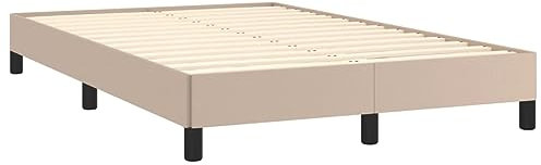 Tino Tech Polsterbett Betten Schlafzimmerbett Bett Bed Einzelbett Bettrahmen Jugendbett Bettgestell Cappuccino-Braun 120x200 cm Kunstleder