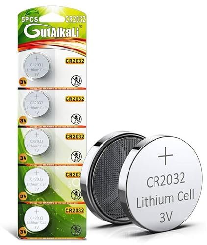 GutAlkaLi 5 Stück Batterie CR2032 3V Lithium Knopfzelle Elektro Batterien CR 2032 Lithium Batterien