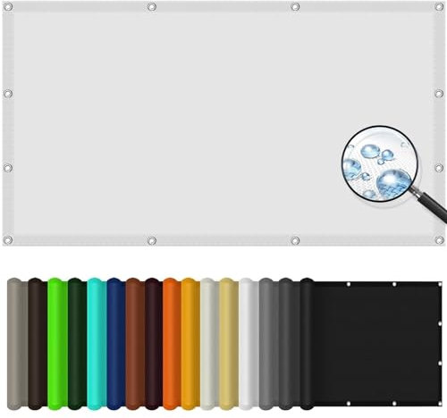 Sonnensegel Wasserdicht 1.4 x 1.8 m Hergestellt aus 185G/M² Hochwertigem Polyester Sonnensegel Nach Maß mit Ösen mit Pu-Beschichtung für Balkon Terrasse Garten, Weiß