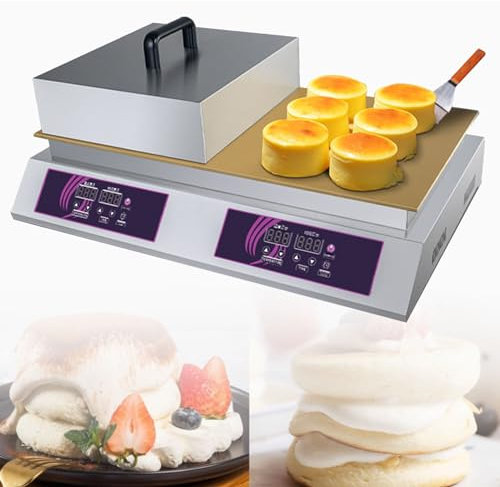 Hydravex Macchina per Fare Muffin Commerciale, Piastra elettrica, Macchina per Pancake, Dorayaki Baker, Macchina per Fare Muffin, con Piastra riscaldante in Rame, per Cucina Domestica, Ristorante