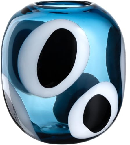 LEONARDO HOME OCCHI BLU Vase • handgemachtes Kunstwerk voller Leidenschaft • Elegante Blumenvase • einzigartige Schönheit • Kunst für Zuhause • Höhe 21 cm • blau • 047509