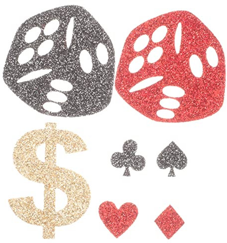 KITANDOVE 2taschen Glitter Poker Konfetti Tischdekoration Für Bachelor Und Geburtstagsfeiern Funkelnde Partydekorationen Vliesstoff Mit Würfeln Und Münzen Für Themenpartys