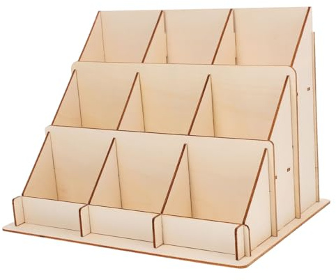 STOBOK Holzkartenständer Kartenregal für Postkarten und Bücher, Einfach | Holz, Schlichtes Design, Leicht und Tragbar, für Zuhause und Büro, Vielseitig Nutzbar