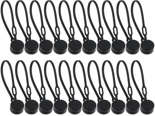 20 Stück Magnetische Kabelbinder, Wiederverwendbare Silikon Kabelclip Organizer, Kabelorganisation, für Büro Schule Zuhause, 185 mm, Schwarz