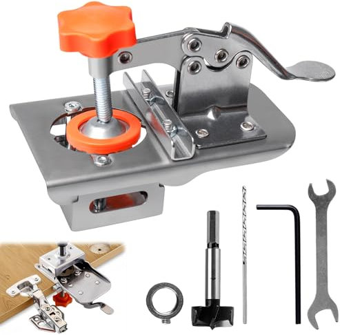 35mm Scharnier Bohrschablone, Verdeckte Scharnierlehre mit Bohrerführung Locator - Präzise Topfscharnier Schablone für Möbelbau, Schranktürscharniere & Türschränke