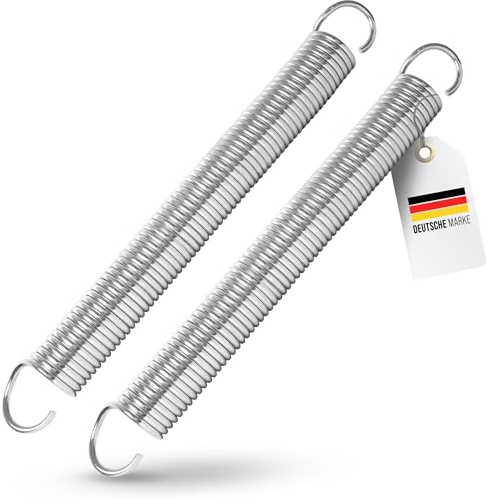 Lot de 2 ressorts de porte de garage universels - Disponibles en 9 tailles différentes - Ressorts de porte de garage galvanisés en acier au manganèse (500 x 45 x 5 mm / force de traction : 110 kg)