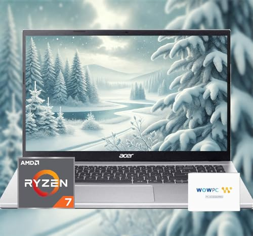 acer Computer portatile Aspire Premium | CPU AMD Ryzen 7 5700U (Beats i7-1250U) | 32 GB di RAM | SSD da 1 TB | Display FHD da 15,6 pollici | Wi-Fi veloce 6 | Design elegante | Porta Ethernet | Windows
