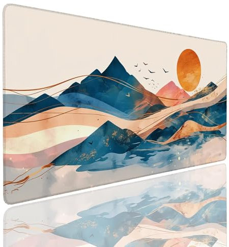 Tappetino per Mouse da Gaming, Tappetino Mouse Pad XXL Grande, Mousepad con Impermeabile e Antiscivolo, Lavabile Sottomano Copri Scrivania, Tappetini Tappeto Mouse Mat 1400x800x4mm Mountain (2)