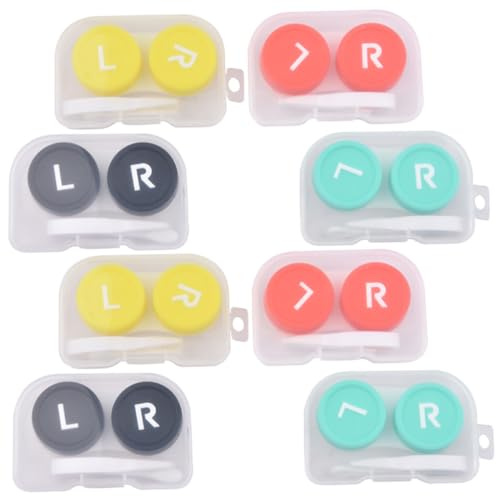 Yardenfun 8pcs Storage Cases Portable Container Lightweight Eye Contact Holders for Travel Reliable Material Convenient Organizer for Daily Use Random Color