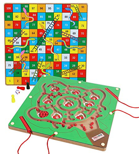 TOWO Wooden Magnetic Number Maze, Maths Labyrinth Board for Children