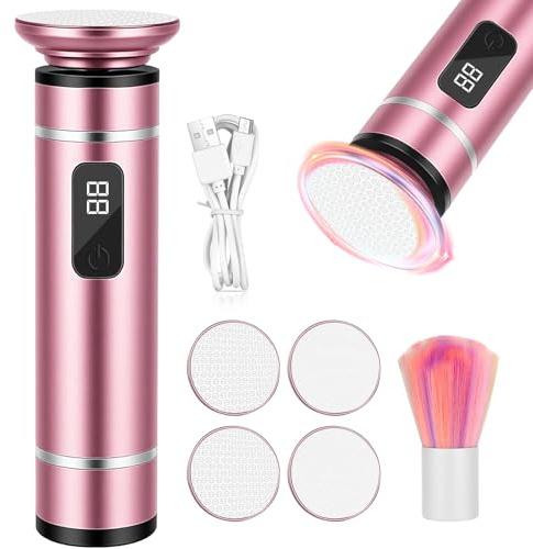 Rimozione calli elettrico senza fili con 4 inserti in vetro nano, velocità regolabile, professionale per tacchi screpolati, calli e calli