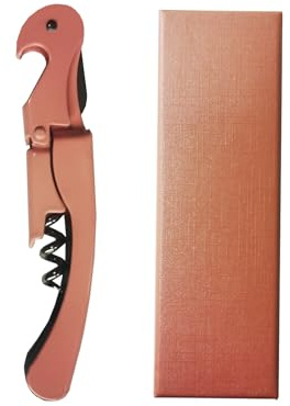 Kellner Korkenzieher Weinöffner Heavy Duty Scharniere Wein Schlüssel Flaschenöffner All in One Doppelscharnier Kellner Korkenzieher mit Folienschneider Weinwerkzeuge für Bartender (Pink 1 Pack)