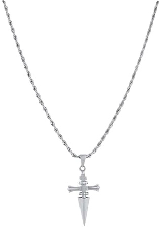 Anime Halskette für Männer | Hunter x Hunter Judgement Chain Kurapika Anhänger | Edelstahl Halskette mit verstellbarer Kette | Cosplay Accessoire für Anime Conventions | 3cm Pendant Geschenk (Silber)