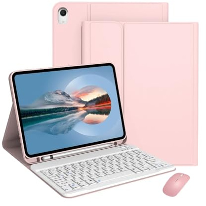 Tangentbord fodral för iPad Air 11 tum 2025 2024 M3 M2/ Air 5 4 2022 2020 10,9 tum, magnetiskt avtagbart trådlöst Bluetooth-tangentbord, tunt foliofodral med pennhållare