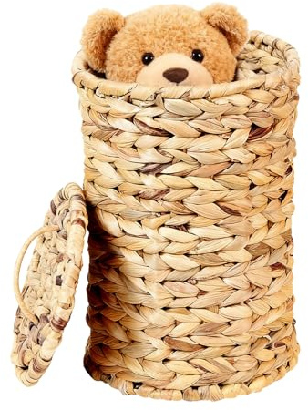 Poubelle avec couvercle – Poubelle en osier fraîcheur à long terme, corbeille à papier multi-scénarios pour utilisation sur bureau | de chambre à coucher pour cuisine, chambre à coucher, sall