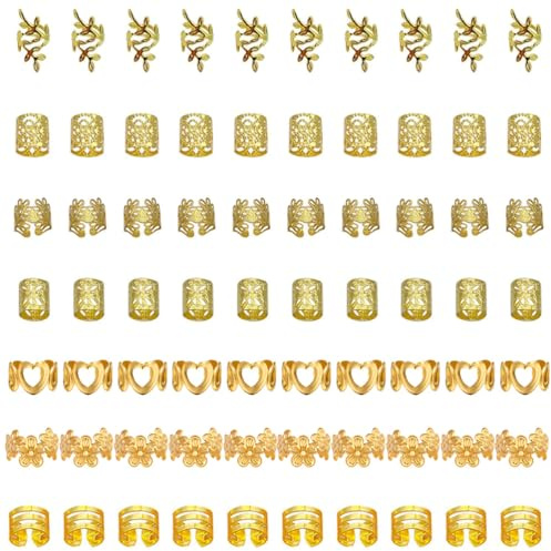 Set da 70 pezzi di accessori per capelli intrecciati in oro, fermagli fai da te, gioielli per capelli, fermagli a spirale,per fare le trecce ai capelli