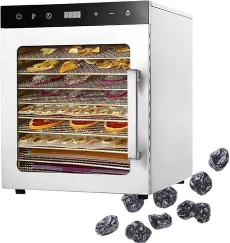 TPTAWF Hus-frys-torkmaskin, 10/12 rostfria skålar, mattork med 24-timmars timer, max. Temperatur 194°F, 12-lagers livsmedelsbearbetare, 12 lager