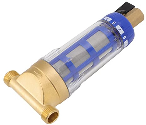 TOPINCN Filtro Dell'acqua G1/2 Pollici Filtro per Controlavaggio a Sedimentazione Ciclonica in Rame per Tutta la Casa, 30 Anni di Durata, Precisione di Filtrazione del 99,99% per Lavatrice