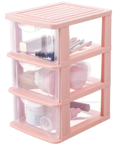 CHICAMPERA Pink Pp Drawer Storage Box for Desktop Makeup and Skin Products