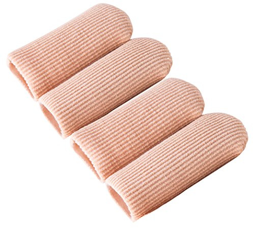 Makhry 4pcs Adjustable Cuttable Gel Zehenkappen and Fingerkappe Lined Gel zehenkappen Silikon für Dame und Mann (XL) | Schneidbare Gel Fingerkappen Zehenschutz Hüllen für Blasen,Druckstellen,Fußpflege,Alltag Komfort