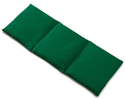 Cojín térmico compartimentado en 3 con pepitas de uva 20x50cm - Verde - Saco térmico para microondas - Calor y frío - Almohada térmica con semillas
